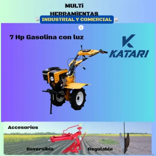 Motocultor Katary 7 HP - Gasolina - Con Luz 1 motocultor katari 7hp multiherramientas