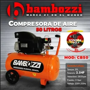 Compresora de Aire Bambozzi 50 Litros 2.5HP