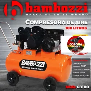Compresora de Aire Bambozzi 100 Litros 3HP