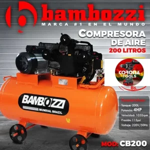 Compresora de Aire Bambozzi 200 Litros 4HP