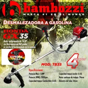 Desmalezadora a Gasolina Honda 35 Bambozzi 1.6HP