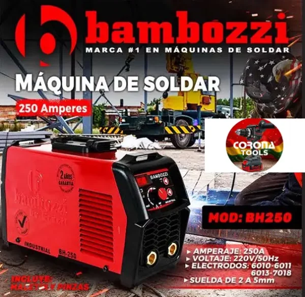 Máquina de Soldar Inverter Bambozzi 250A