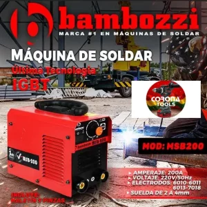 Máquina de Soldar Inverter Bambozzi 200A