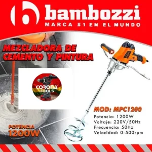 Mezcladora de Cemento y Pintura Bambozzi 1200W