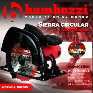 Sierra Circular Profesional Bambozzi 1500W 7 1/4""