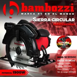 Sierra Circular Profesional Bambozzi 1900W 7 1/4""