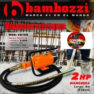 Vibrador Eléctrico para Hormigón Bambozzi 2.0HP
