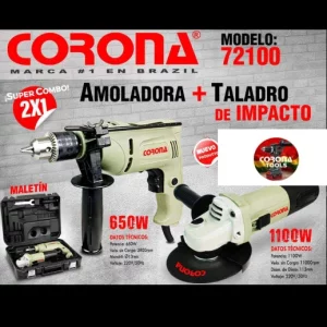 Combo Amoladora + Taladro de Impacto Corona 72100