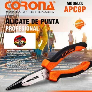 Alicate de Punta Profesional Corona APC8P