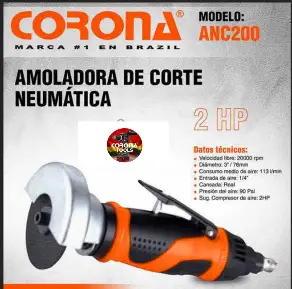 Amoladora de Corte Neumática Corona ANC200