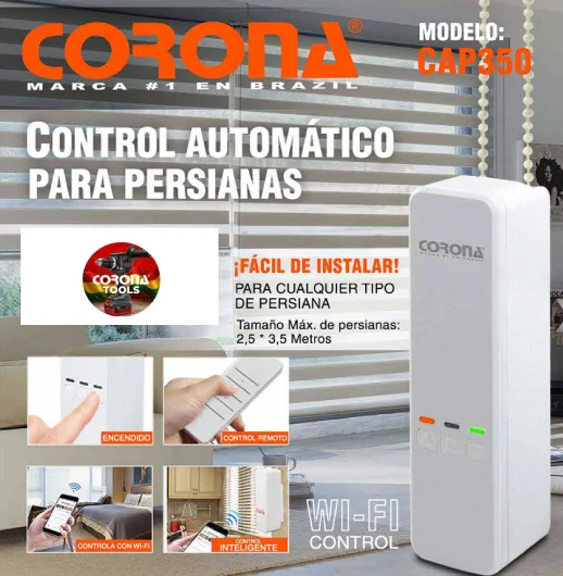 Control Automático para Persianas Corona CAP350 1 Control Automático para Persianas Corona CAP350