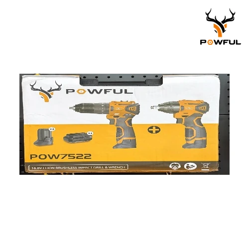 Combo 2 En 1: Taladro Y Llave De Impacto De 300NM POW 7522