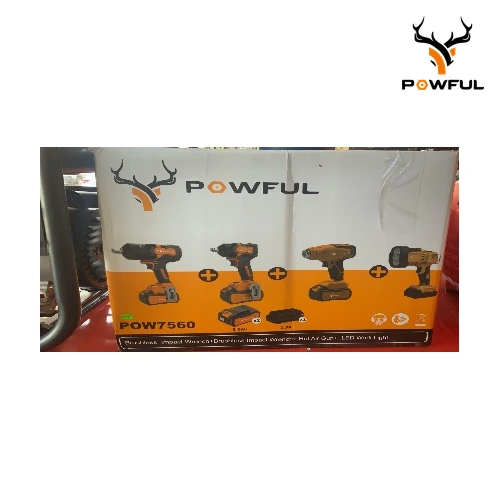 Combo 4 En 1: Llave De Impacto De 1000NM POW 7560