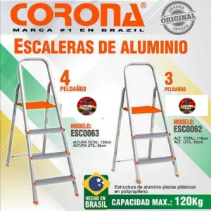 Escalera de Aluminio 3 Peldaños Corona ESC0062