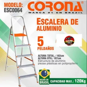 Escalera de Aluminio 5 Peldaños Corona ESC0064