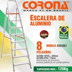 Inicio 45 Escalera de Aluminio 8 Peldaños Corona ESC0067