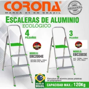 Escalera de Aluminio Ecológica 4 Peldaños Corona EBC2004E