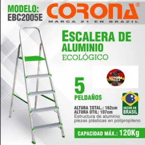 Escalera de Aluminio Ecológica 5 Peldaños Corona EBC2005E