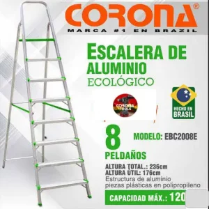 Escalera de Aluminio Ecológica 8 Peldaños Corona EBC2008E