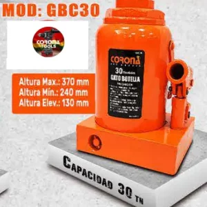 Gato Hidráulico Tipo Botella 30 toneladas Corona GBC30