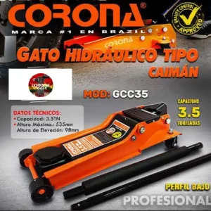 Gato Hidráulico Tipo Caimán Perfil Bajo Corona GCC35
