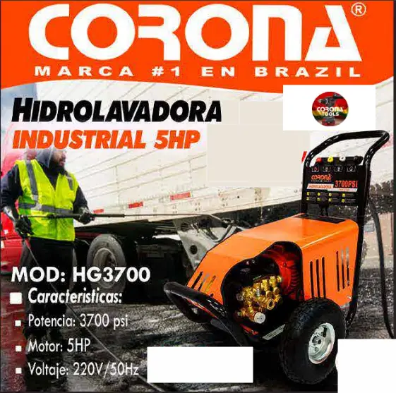 Hidrolavadora Industrial 5HP Corona HG3700