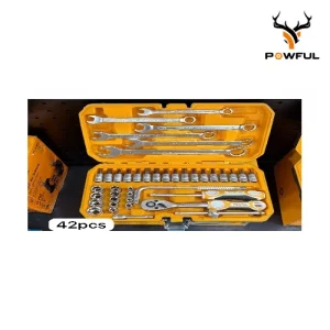 Juego De Dados Con Combinada De 42 Piezas POW 7521
