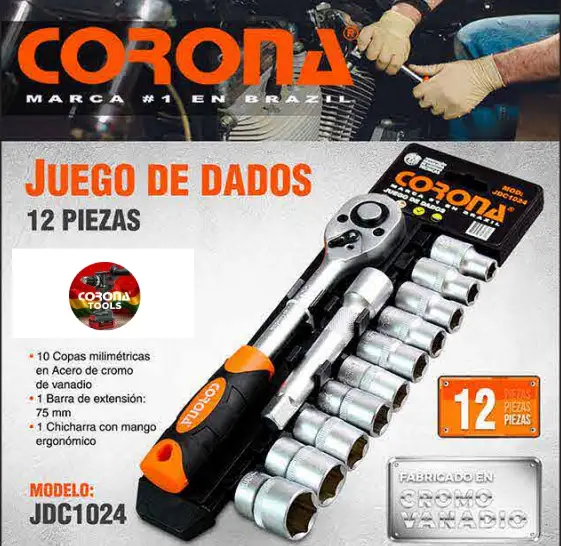 Juego de Dados 12 Piezas Corona JDC1024 1 Juego de Dados 12 Piezas Corona JDC1024