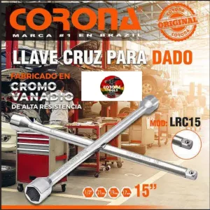Llave Cruz para Dado 15" Corona LRC15