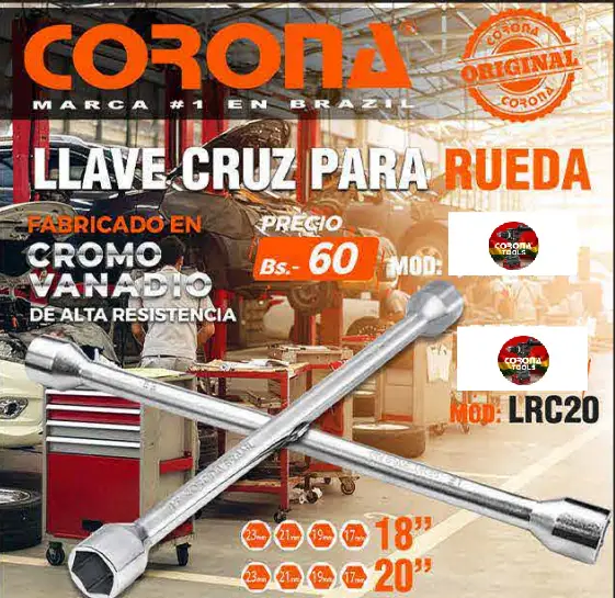 Llave Cruz para Rueda 18" Corona LRC18 1 Llave Cruz para Rueda 18" Corona LRC18