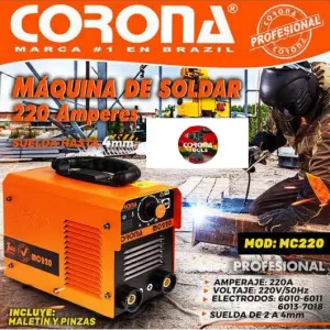 Máquina de Soldar 220 Amperes Corona MC220