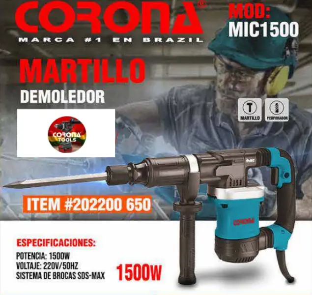 Martillo Demoledor Corona MIC1500 1 Martillo Demoledor Corona MIC1500
