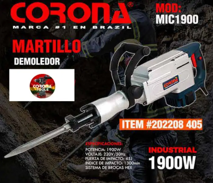 Martillo Demoledor Corona MIC1900 1 Martillo Demoledor Corona MIC1900