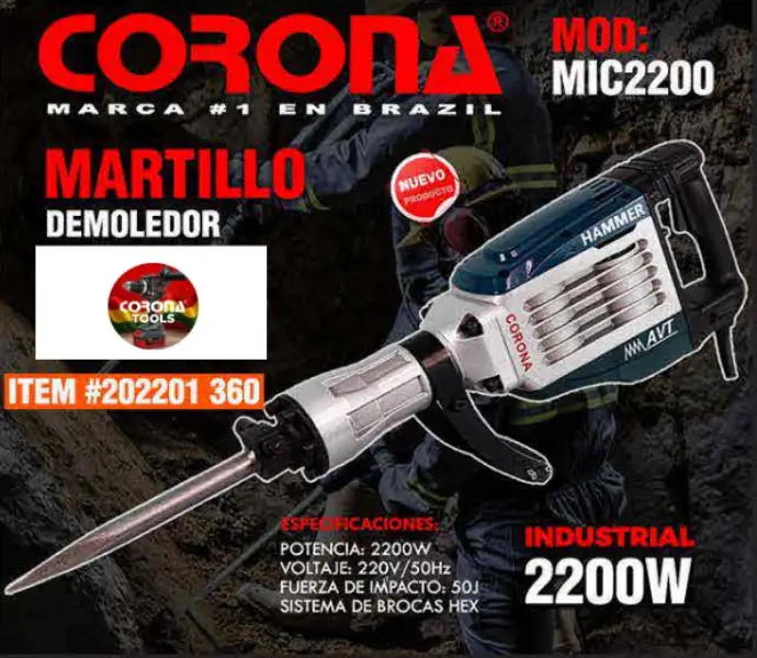 Martillo Demoledor Corona MIC2200 1 Martillo Demoledor Corona MIC2200