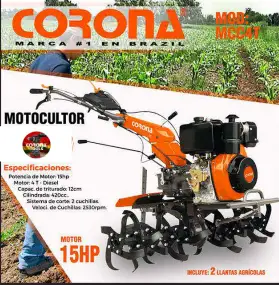 Motocultor 15HP Diesel Corona MCC4T