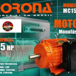 Motor Monofásico 1.5HP Corona MC1504