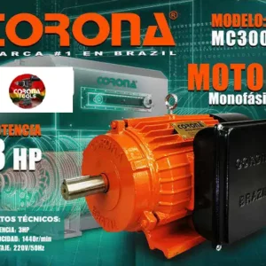 Inicio 31 Motor Monofásico 3HP Corona MC3004