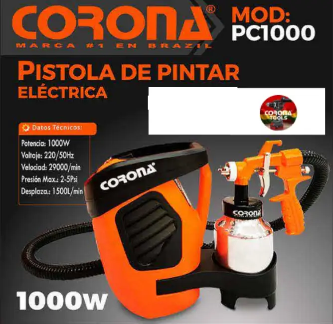 Pistola de Pintar Eléctrica Corona PC1000 1 Pistola de Pintar Eléctrica Corona PC1000