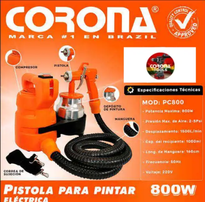 Pistola para Pintar Eléctrica Corona PC800 1 Pistola para Pintar Eléctrica Corona PC800