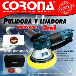 Pulidora y Lijadora Industrial 2en1 Corona PIC-1000