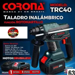 Taladro Inalámbrico Rotomartillo Corona TRC40