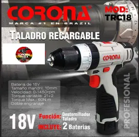 Taladro Recargable Corona TRC18
