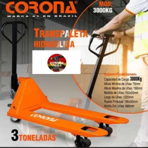 Transpaleta Hidráulica 3 Toneladas Corona