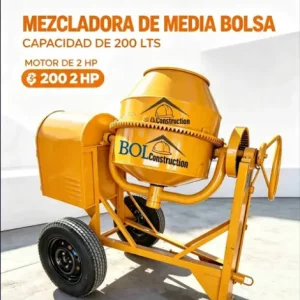 Mezcladora de Media Bolsa 200 L 2 HP