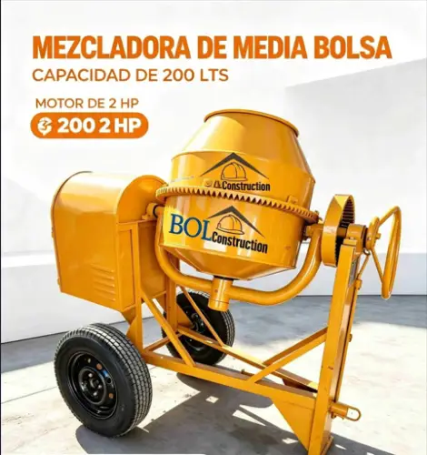 Mezcladora de Media Bolsa 200 L 2 HP